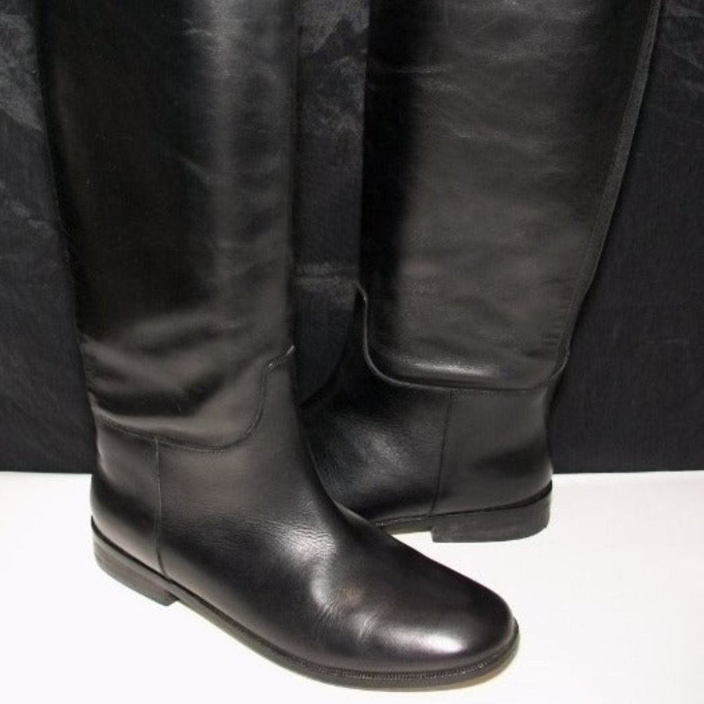 BANANA REPUBLIC VTG BLACK LEATHER RIDING BOOTS 7.5